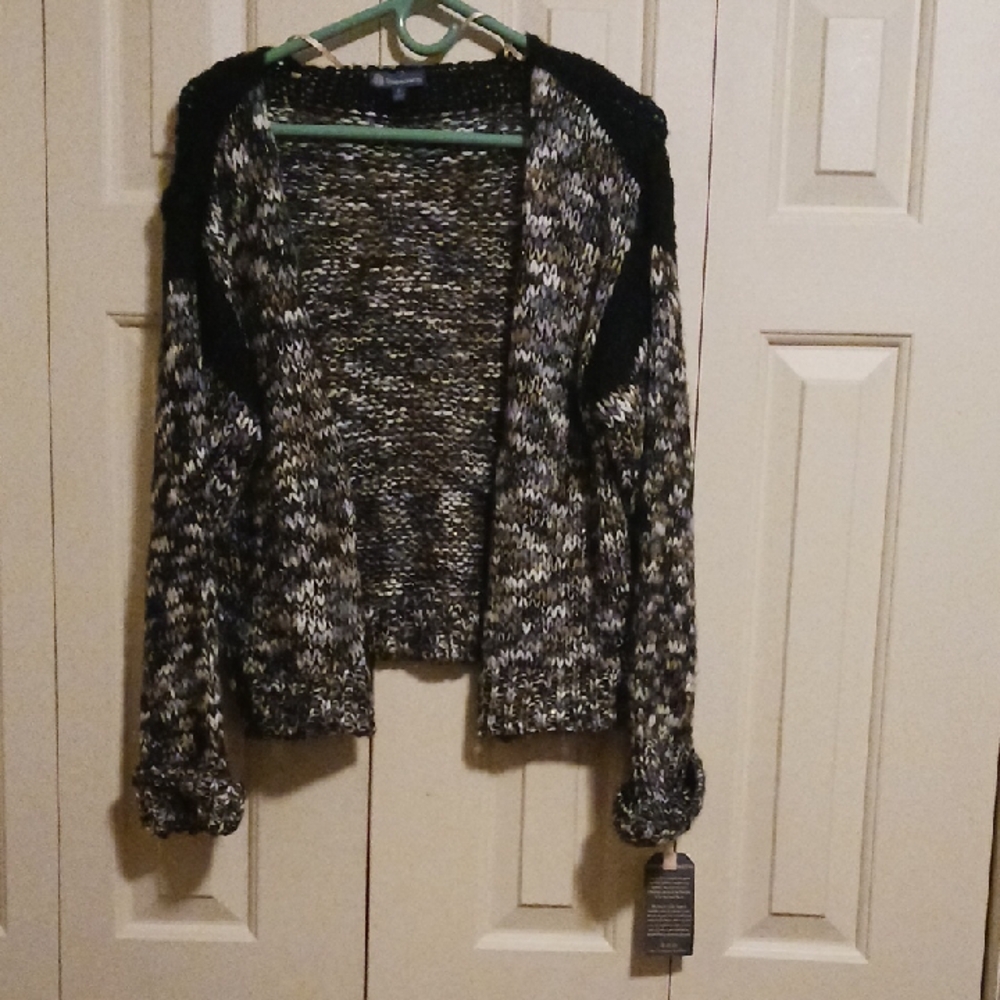 Democracy Black and Gray Knit Cardigan